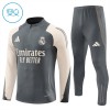 Real Madrid Felpe da Allenamento Quarto-Zip 2024-25 Grigia per Bambino